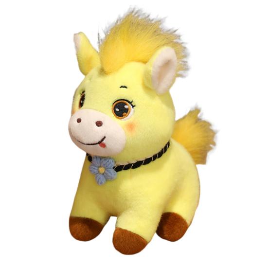 Horse Doll Plush Toy Year of The Horse Auspicious Meaning Keychain Pendant PP Cotton Filling Doll Home Car Decor