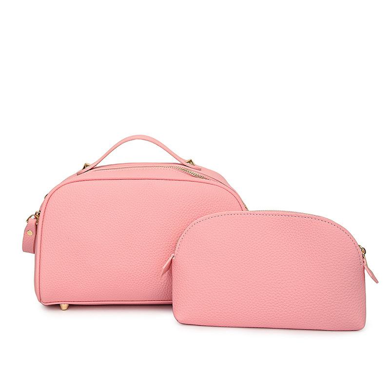 

Новая повседневная женская сумка High Beauty с двумя выдвижными косметичками, переносная дорожная кожаная универсальная косметичка 27x15x16cm розовый