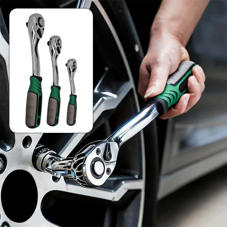 Drive Swivel Head Ratchet Set Fast Detach Ratchet Wrench Chrome Finish Ratchet Wrench Large Medium Small Wrench Ratchet Spanners 1/4 Inch Drive Standard Ratchet Wrench