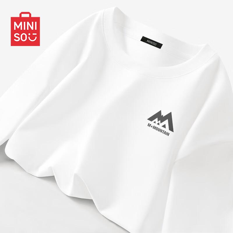 MINISO Men s Pure Cotton Short Sleeve Crew Neck T-Shirt M