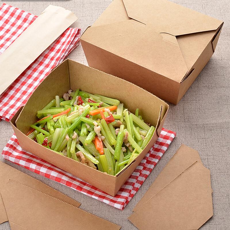 Homeglen Kraft Paper Disposable Takeout Food Boxes