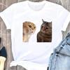 Funny Cute Cat Graphic Oversized T Shirt Unisex Short Sleeve Casual Fashion Streetwear Aesthetic Daily Summer Fashion Tops