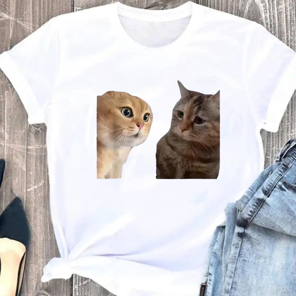 Funny Cute Cat Graphic T Shirt Unisex 2026 Streetwear Fashion Short Sleeve Casual Humor Aesthetic Tees