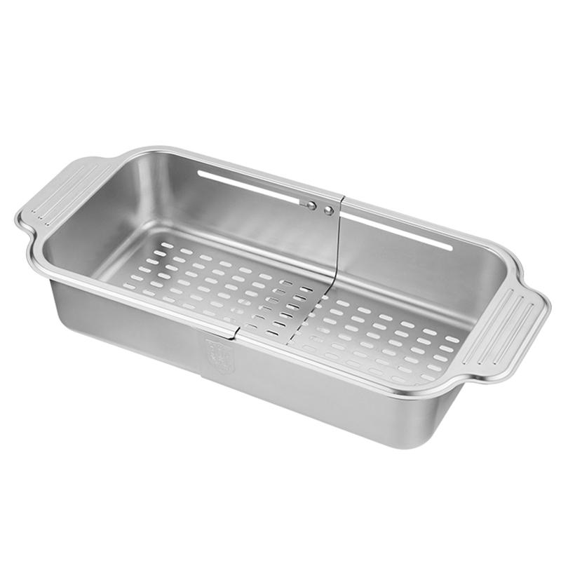 

Expandable Dish Drying Rack Retractable Drain Basket Stainless Steel Sink Organizer for Vegetable, Fruit, Tableware 1