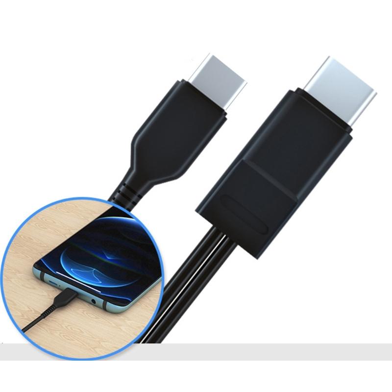 20cm/1m Type-C Charging Cable to Double Type-C Connector Cord Tablet Phone Charge Wire for Home Office and Travellers