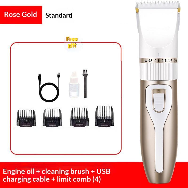 Electric Hair Clipper Set 4 Different Blades Hair Shaver Hair Trimmer Low Noise Usb Rechargeable Shaver Hair Cutting Tool