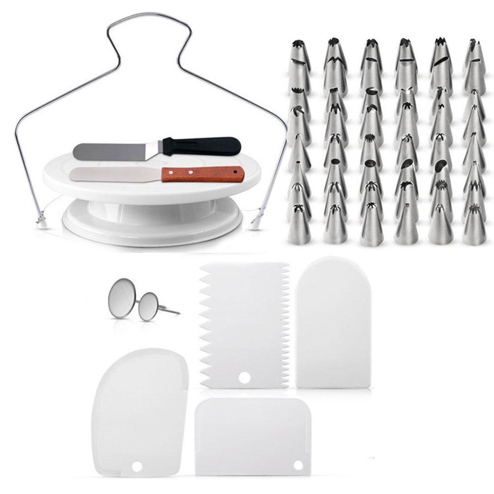 

73 X Cake Baking Decorating Kit Rotating Turntable Frosting Piping Bags Tip NE