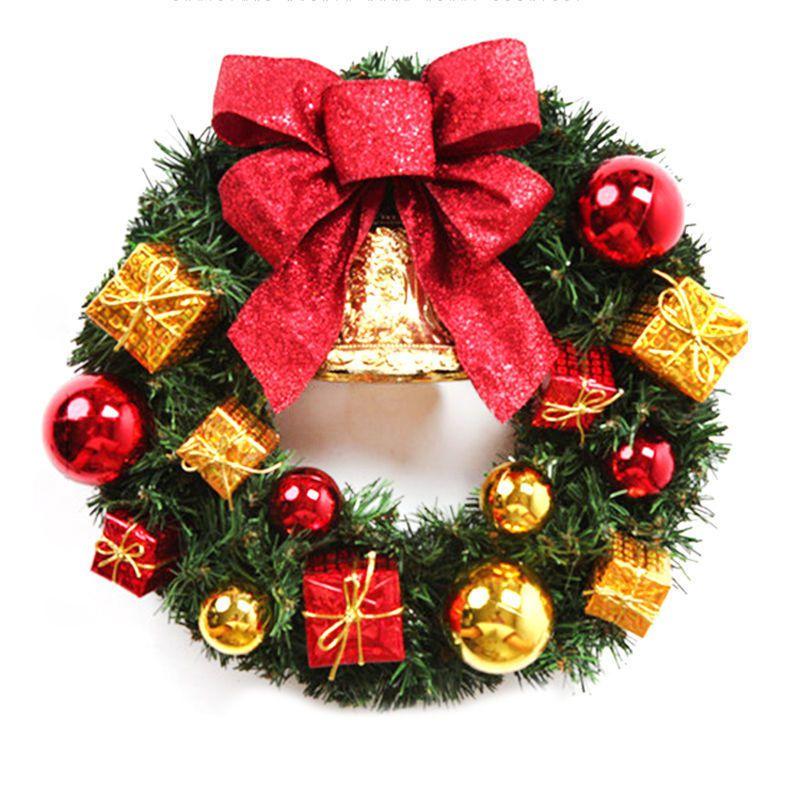 Wreath Christmas Merry Garland Xmas Front Door Wall Decoration Ornament Bell