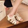 Fashion Elegant Women's Open Toe Cross Strap Design Flat Sandals 2025 New Luxury Retro Thick Sole Platform Sandals Summer Women's Shoes