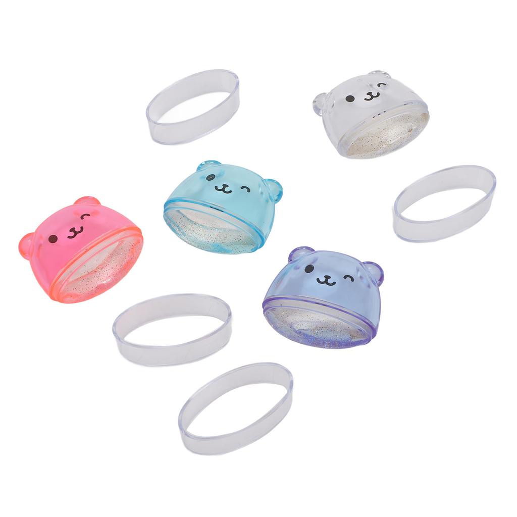 4pcs Nail Art Silicone Stamp Set Cute Bear Transfer Printing Tools Multifunctional French Nail Stamp