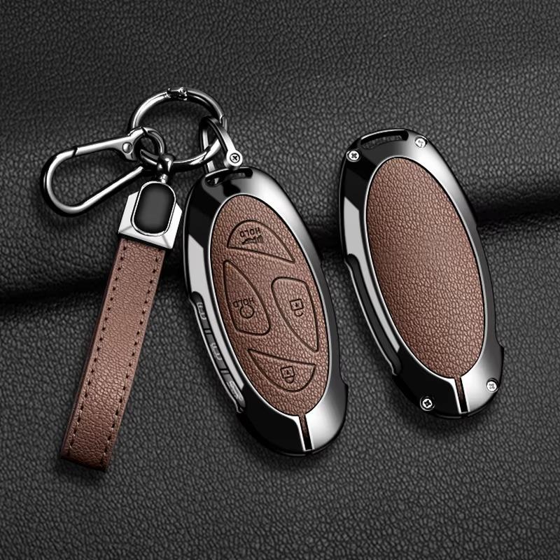 Legering Leer Auto Sleutelhoes Sleutelhoes voor Hyundai IONIQ 6 New Grand Prix GN7 voor New Kona SX2 Auto Beschermer Sleutelhanger Accessoires