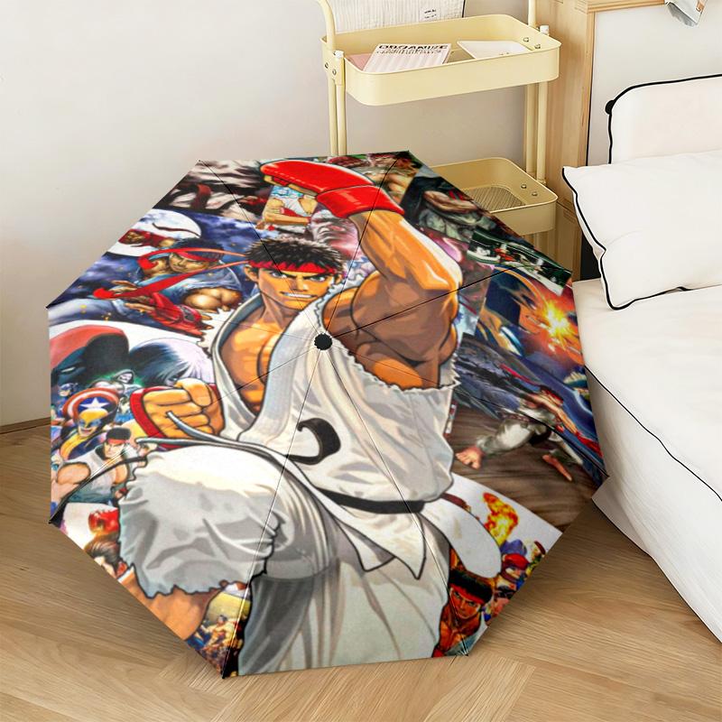Street Fighter Ii Characters Automatic Umbrella - Suitable Travel Portable Umbrella Outdoor sun shading umbrella Suitable For All Seasons