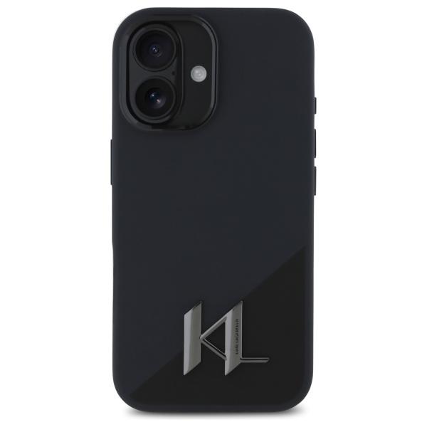 Karl Lagerfeld Klhmp16Sscmkmpck Iphone   16 6.1 Czarny/Black Hardcase Silicone Shadow Metal Initial Magsafe