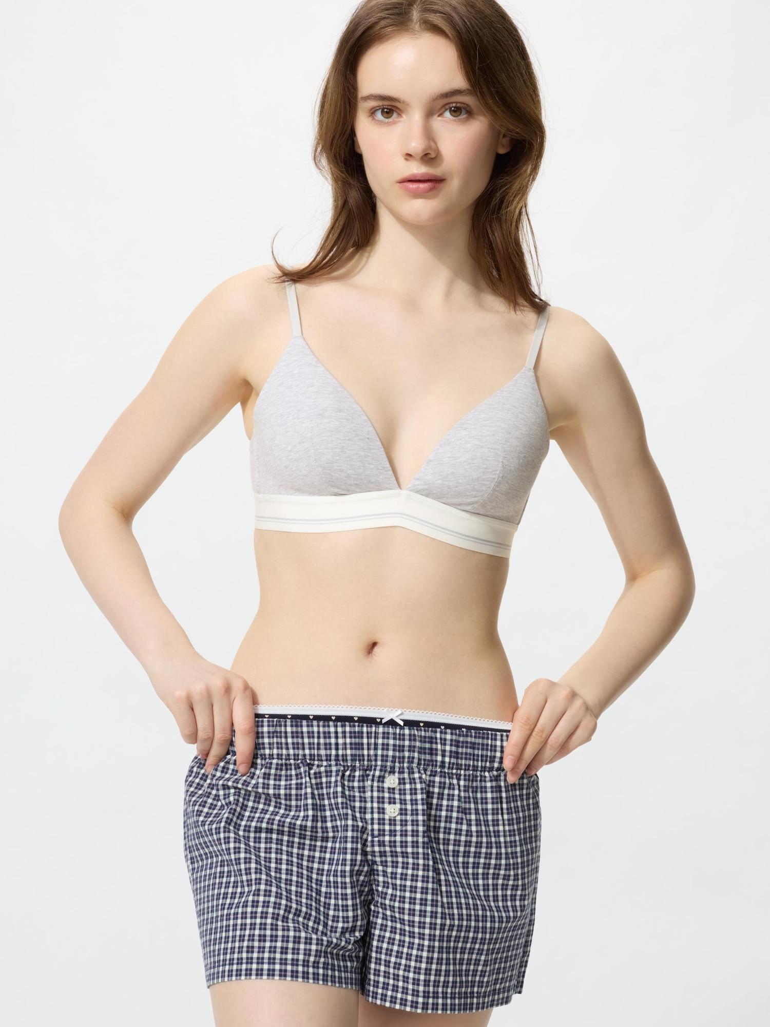 Беспроводной хлопковый бюстгальтер Uniqlo Япония 03 GRAY/XS