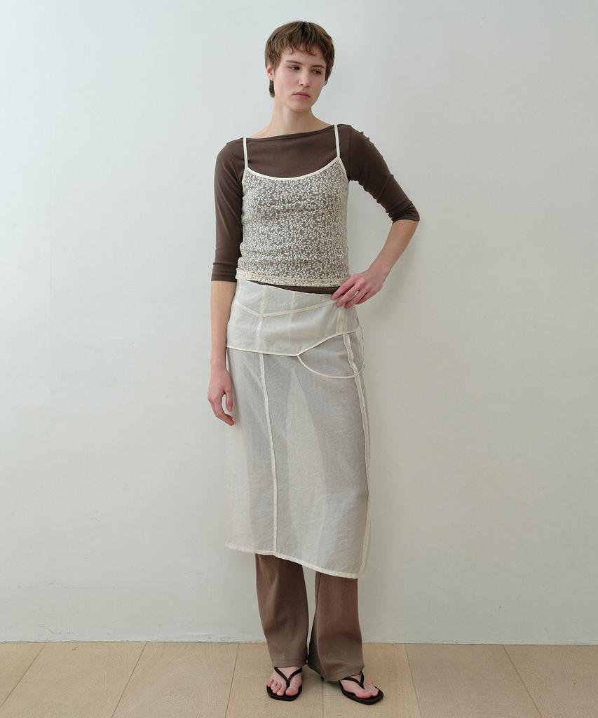 Simeteuligpeosenteu Layered Slip Dress / Ash Ivory