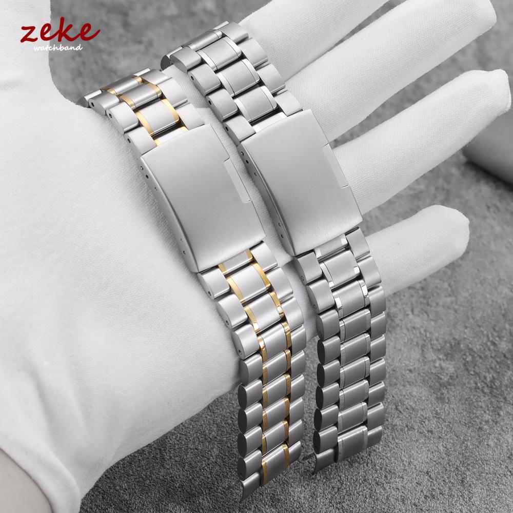 16mm 18mm 20mm 22mm 24mm Straight Curved End Stainless Steel Watch Band Silver Gold Black Metal Folding Clasp Bracelet with Tool