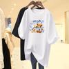 Red T-shirt Women's Short-sleeved Loose 2025 New Summer Belly Cover European Goods Large Version Pure Cotton Medium and Long Top Tide