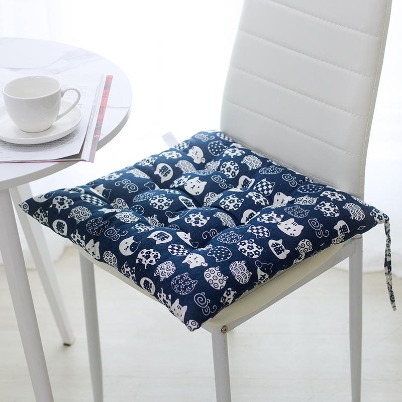 18 Patterns Square Cushion With Strap Not Deformed Tatami Mats Sofa Back Cushion Thick Classroom Seat Pads Stool Chair Cushion