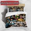 3pcs Duvet Cover Set (1*Duvet Cover + 2*Pillowcase, Without Core), Custom Name Saint Seiya Pattern Bedding Set, Home Bedroom Decor Gift