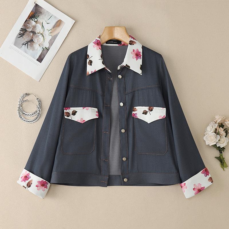 ZANZEA Women Floral Splice Turn Down Collar Long Sleeve Casual Blouse