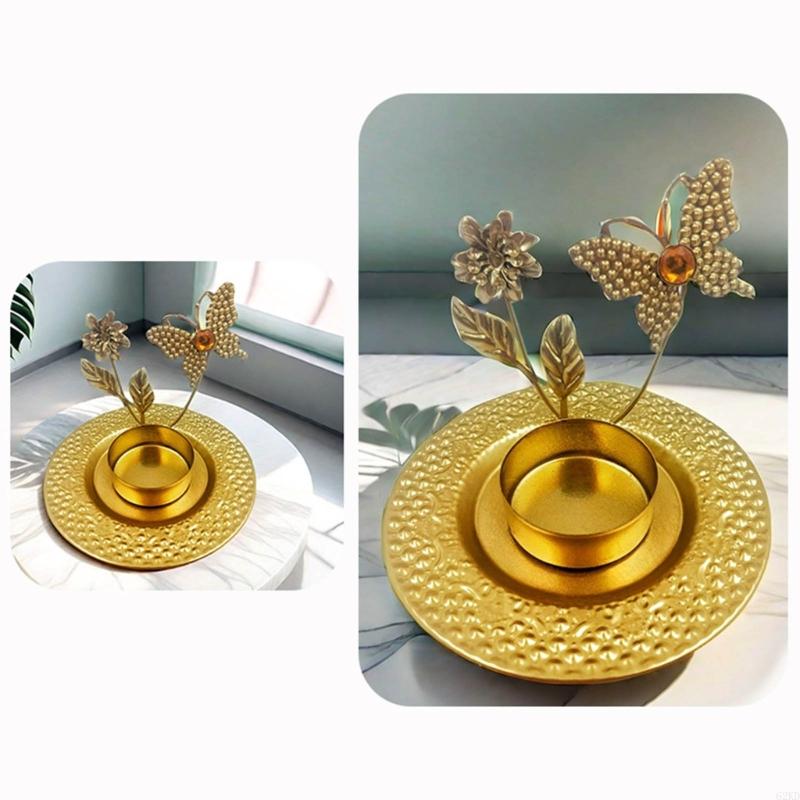 62KD Iron Holder European Leaf Butterfly Stand for Wedding Gift