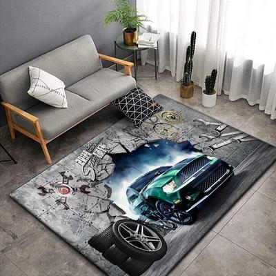 3D Vintage Car Area Rug Large,Carpet Rug for Living Room Bedroom Sofa Decoration,Doormat Kitchen Non-slip Floor Mat Picnic  Camp