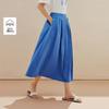 INMAN Women's Elastic Waist Pleated Midi Skirt
