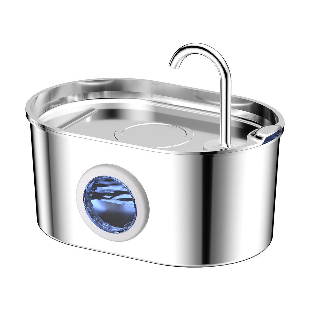 /ODM Eco-friendly 2.2L Cat & Dog Water Dispenser Solid Pattern 304 Stainless Steel Mini Pet Bowl Chargeable Purified Water 5L