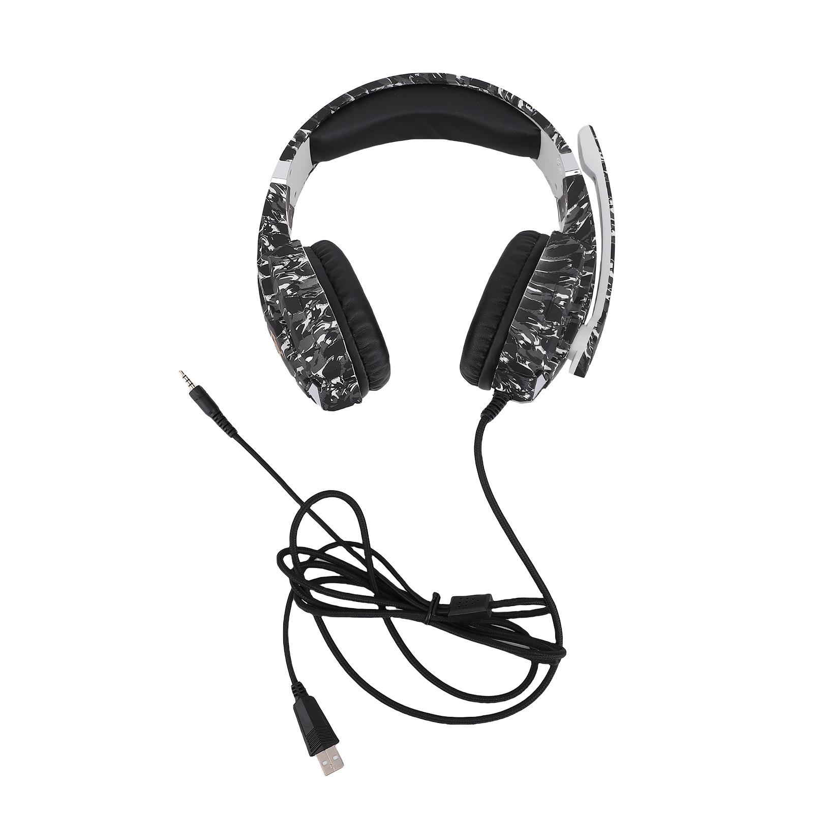 

3.5mm Gaming Headset with Noise Isolating Microphone, Over Ear Game Headset with LED Lighting, Volume Control, Mute Key