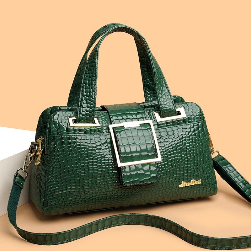 Nowa Torba Bostonka Stylowa Jednolity Kolor Torba dla Mamy w Średnim Wieku Przenośna Torba na Ramię Crossbody
