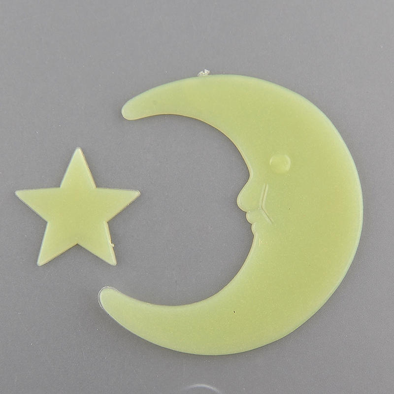 Cartoon Moon Star Noctilucent Glow In The Dark Plastic Wall Sticker Kid Decal