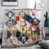 1Pc Cultural Puzzle Print Flannel Blanket High Quality Warm Comfortable Cover for All Seasons Perfect for Gifts Home Decor