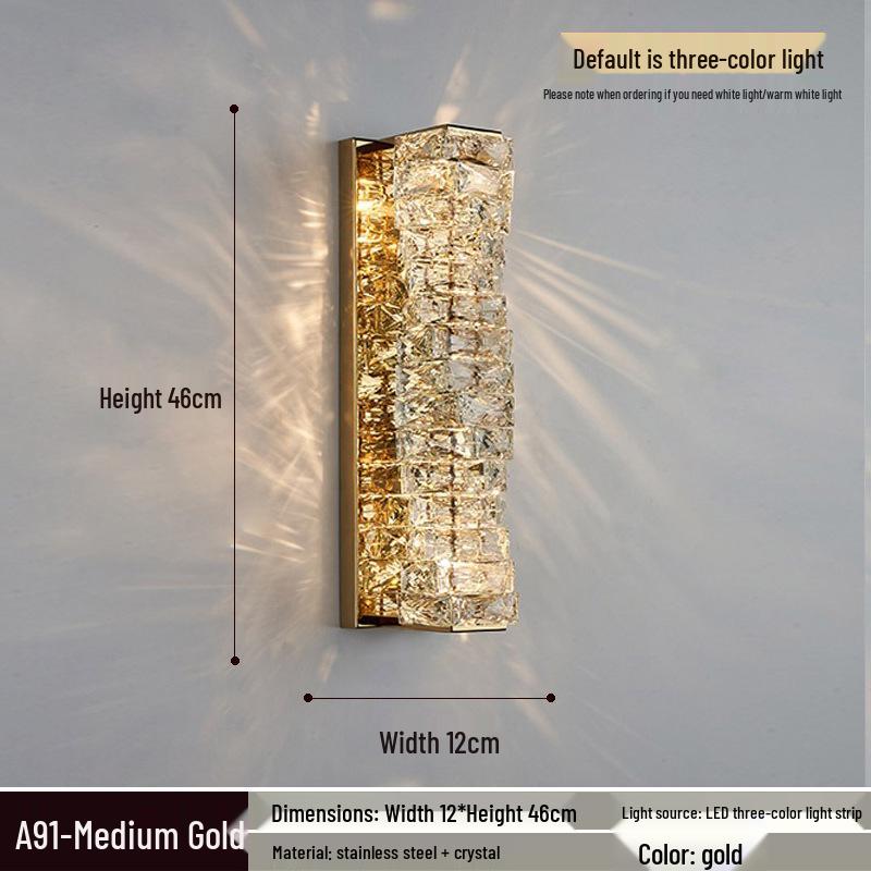 Elegant Crystal Wall Lamp: Minimalist Design for Bedrooms, Living Rooms, Stairs, and Hallways