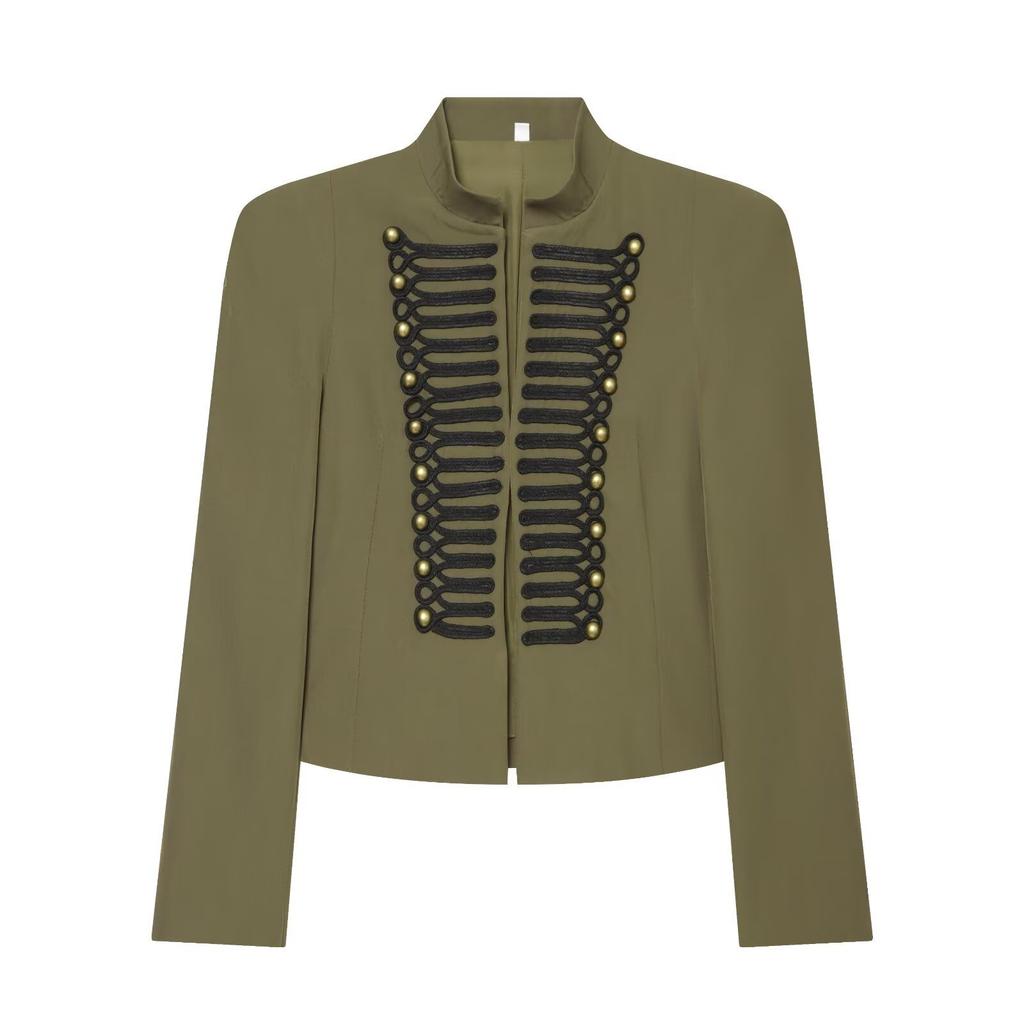 2026 Summer New European and American Cross-border Women's Fashion Padded Shoulder Slim Short Suit Jacket W018 1790