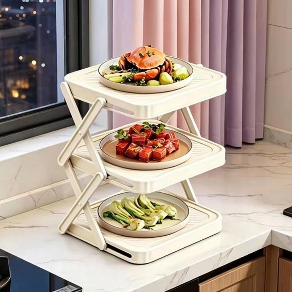 Large Capacity Prepare Dish Storage Rack Space-Saving Dish Storage Rack  Preparing Food