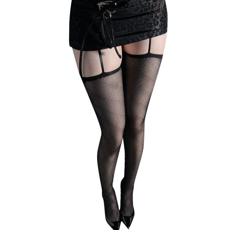 Sexy Mood stockings rib twill knee suspenders black silk sexy pure desire rhombus sex suspenders stockings women