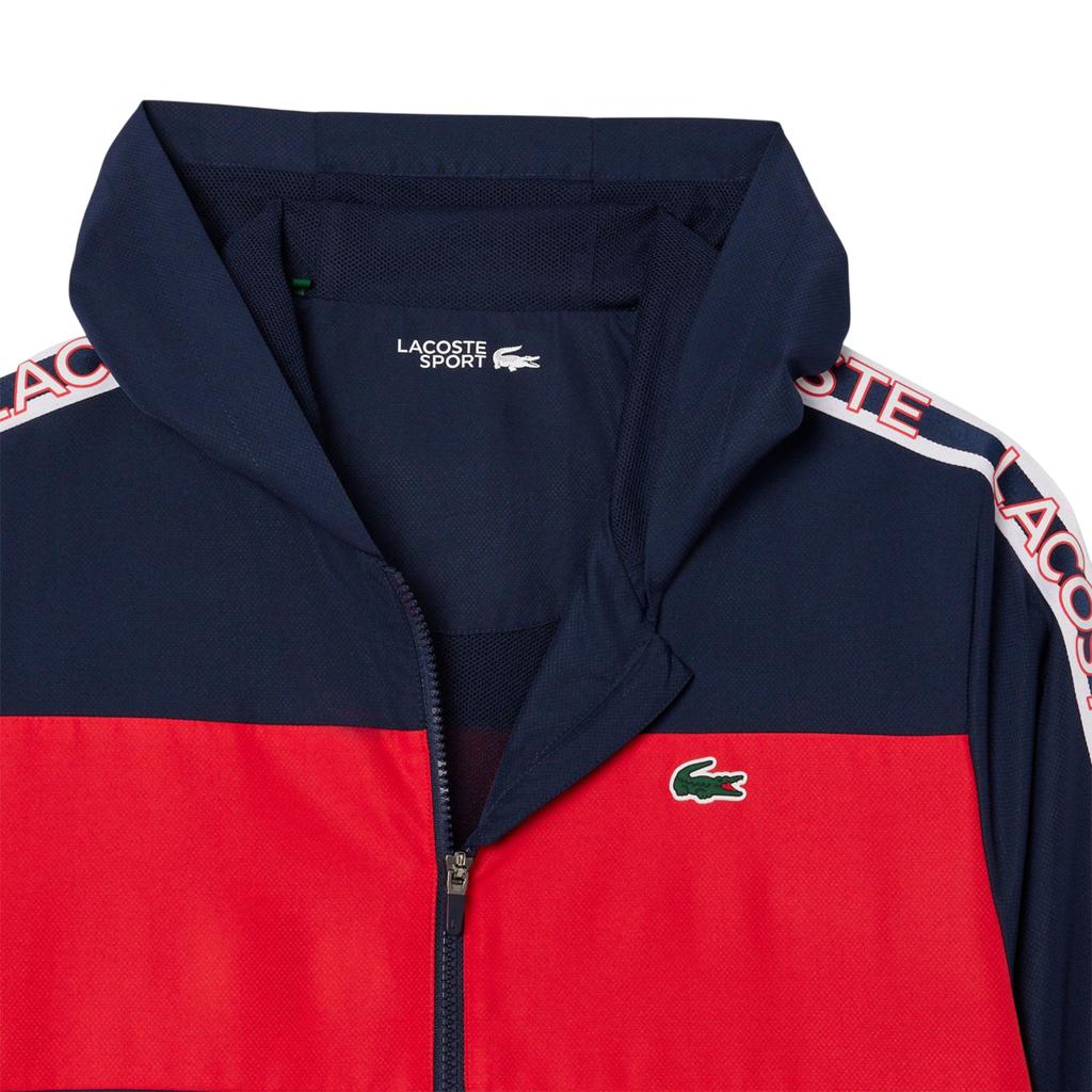 Lacoste Mens Colour Block Logo Tennis Full Zip Hoodie