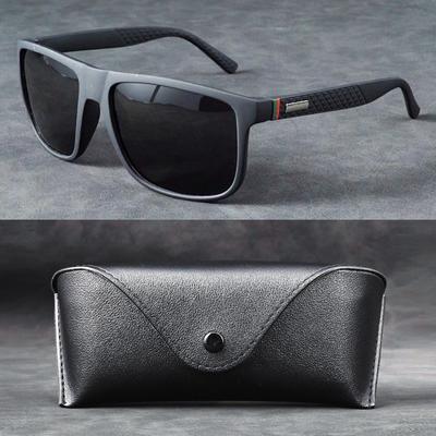 Latest High-quality Fashion Retro Square Unisex Polarized Sunglasses For Driving, Fishing, Traveling, With Glasses Case