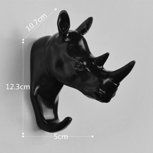 Home Decorate Wall Art Hook Resin Simulation Animal Head Craft Storage Hanger for Clothes Keychain Hat Room Decoration Accessori