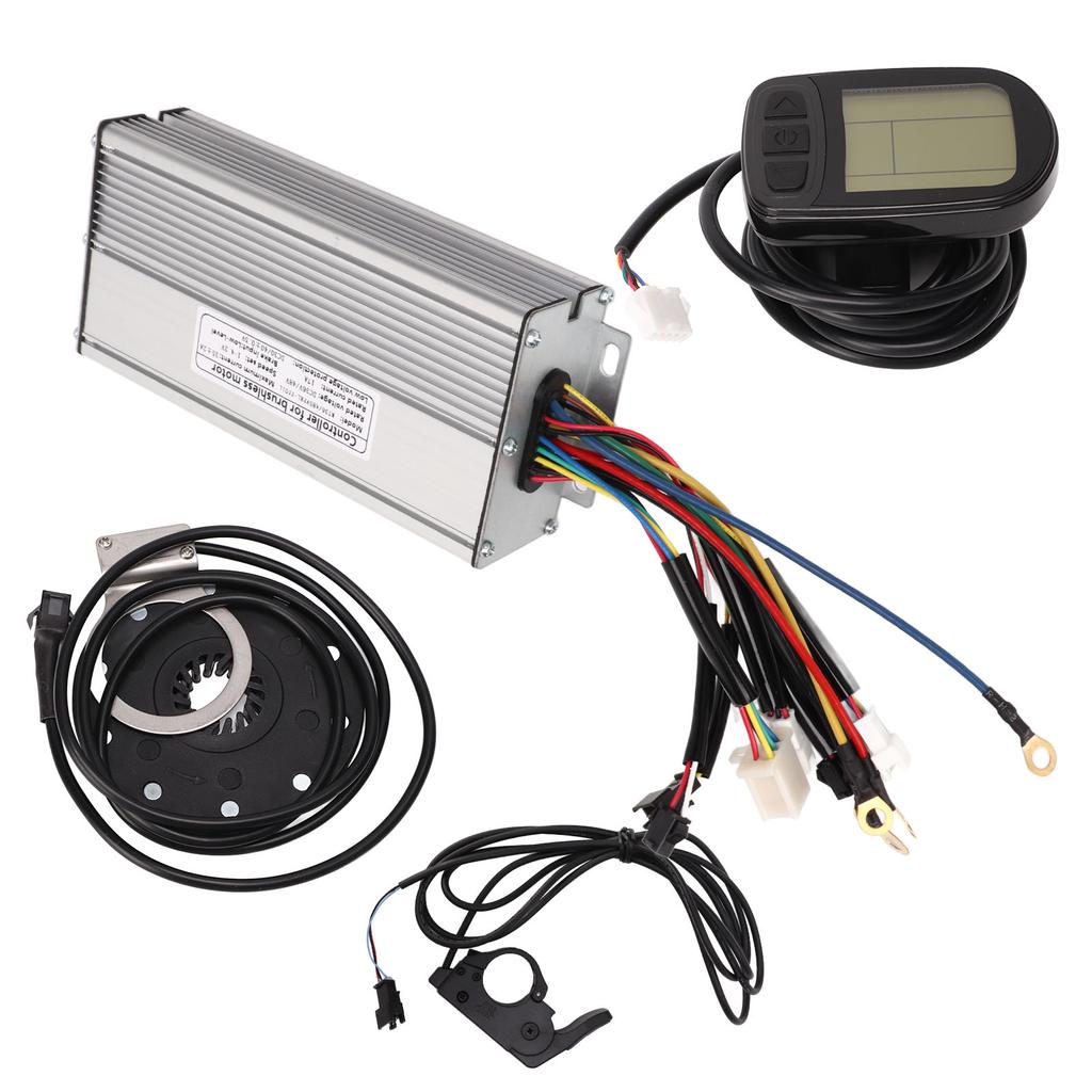 36V 48V 1500W Electric Bike Conversion Kit 35A Sine Wave Controller with Light Wire LCD5 Panel Thumb Throttle