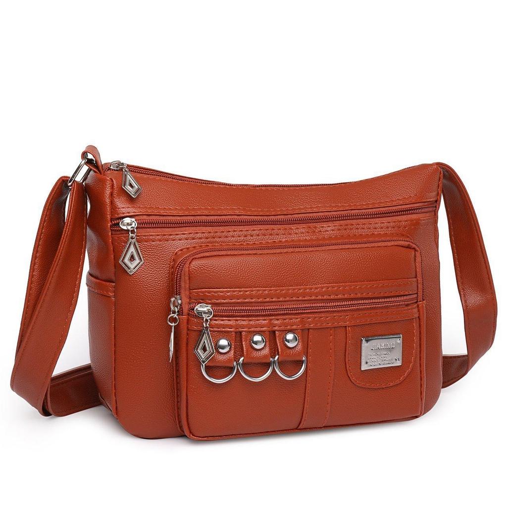 Fashionable Casual Shoulder Bag, Handbag, Multi-layer Large Capacity Crossbody Bag, Commuting Bag