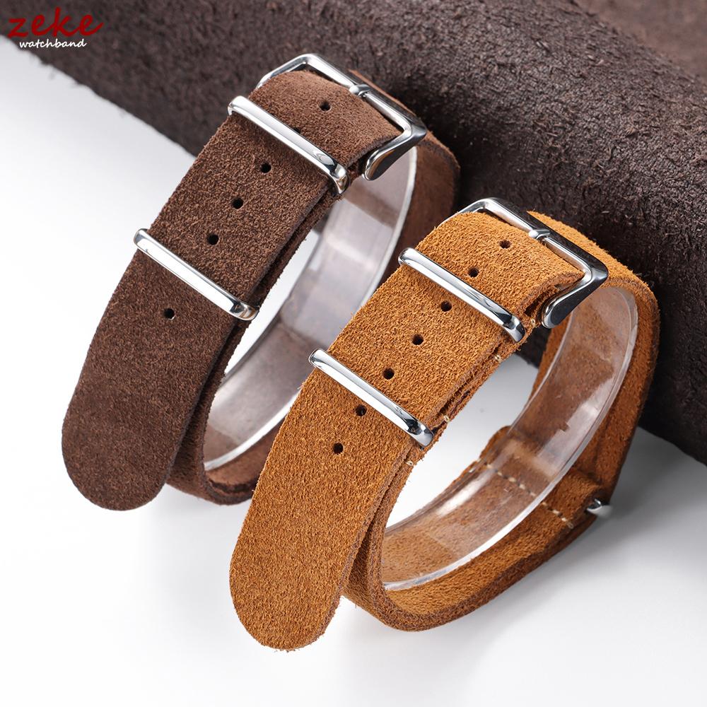 Wristband 20mm 22mm Quick Release Soft Suede Strap Gray Brown Watch Band Calfskin Bracelet for Omega Belts Women&Men Accessories