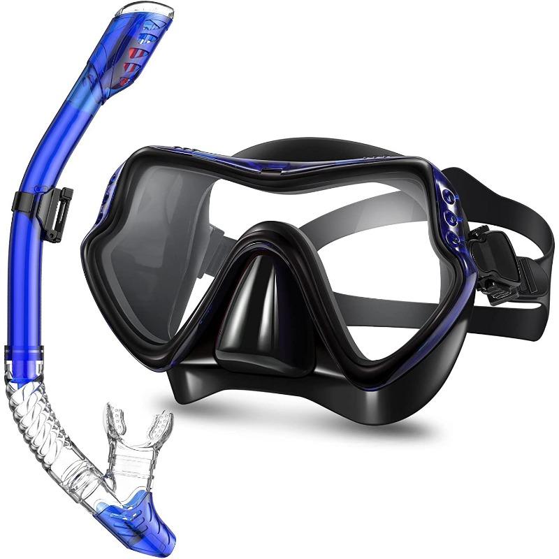 Diving Goggle Snorkeling Dibble Snorkel Set Men and Women Large Frame Silicone Mask Swimming Snorkeling Mask Diving Glasses