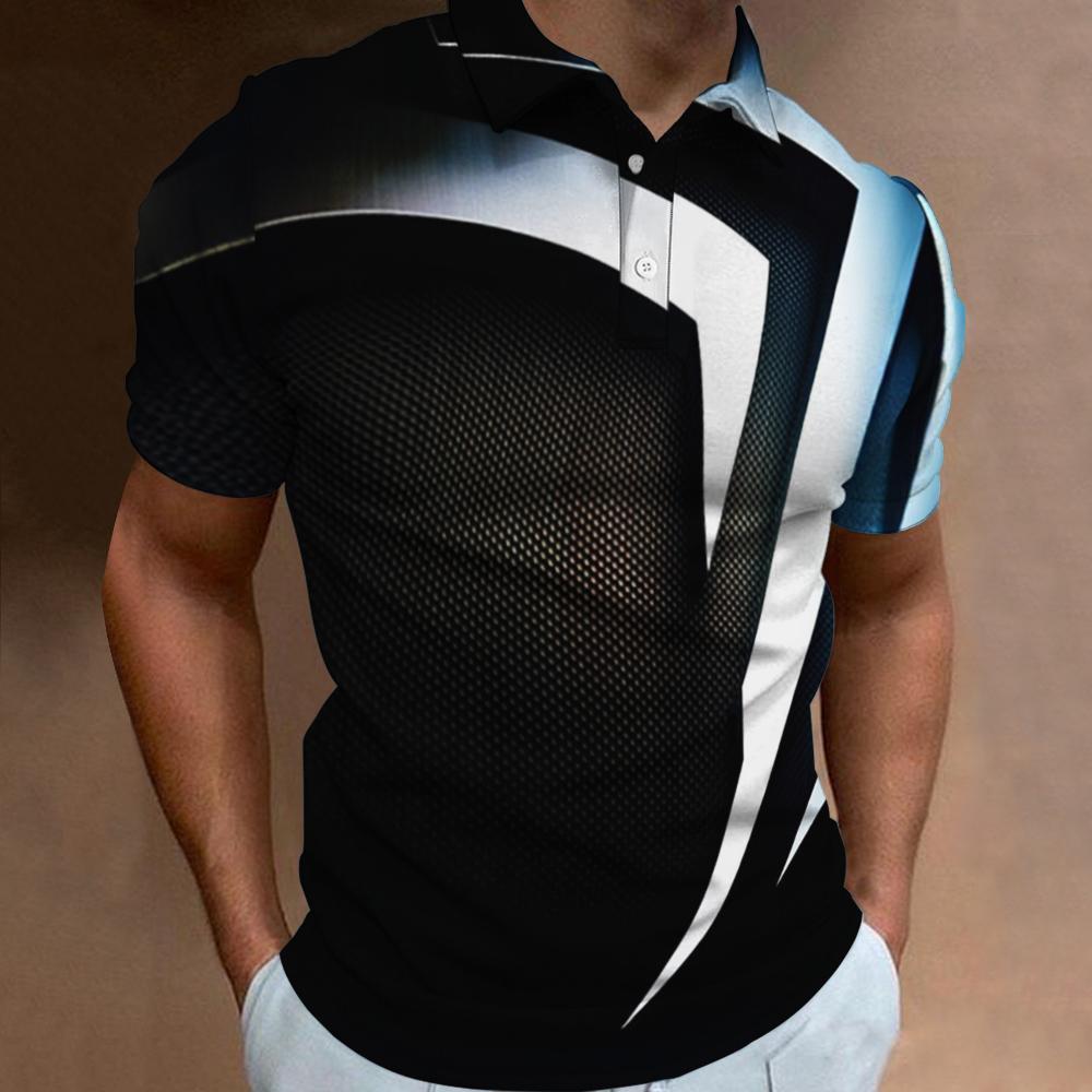 Fashion Men's Polo Shirts For Men 3d Technology Mecha Print Male Clothing Casual Short Sleeved Oversized Shirt Tops Tee
