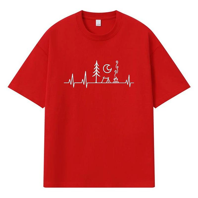 2026 Herzschlag Aufdruck Grafik Y2k Harajuku Streetwear 100% Baumwolle T-Shirt Lässig Übergröße Sommer Herren T-Shirt