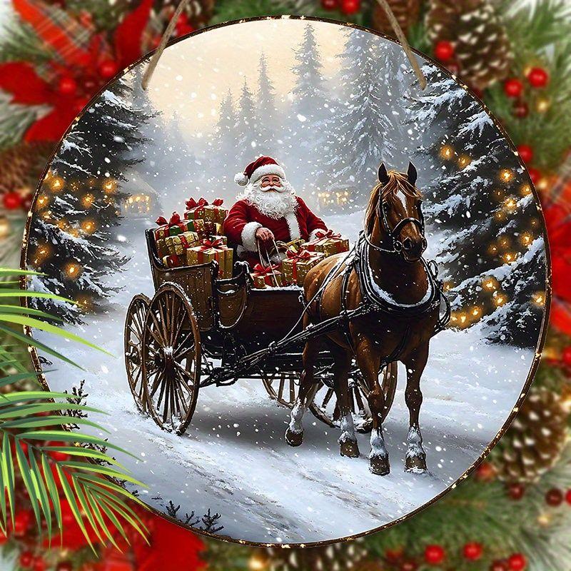 2D flache hölzerne hängende dekorative Schilder, Weihnachtsdekorationen, Familienwand- oder Türdekorationen, Gartendekorationen, Weihnachtsgeschenke für Freunde