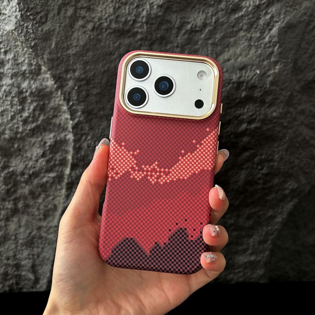 Applicable iPhone17promax Kevlar Magnetic Mobile Phone Case Carbon Fiber Pattern Apple 16 Anti-drop Protective Case 15