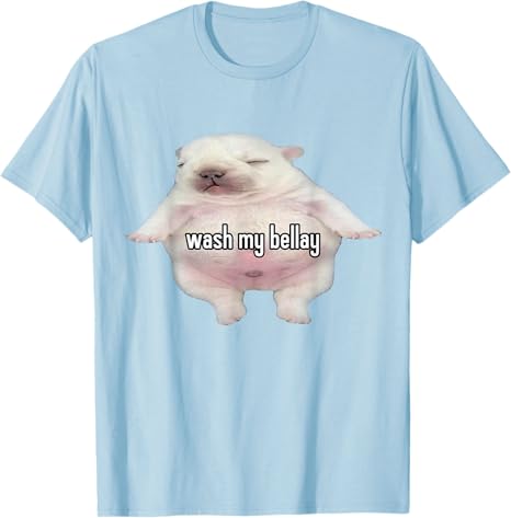 Pibble Meme Wasch meinen Bauch Lustiges T-Shirt Y2k Humor Niedlicher Pibble Hund Grafik Spruch T-Shirt Schöne Tierdruck Kurzarm Blusen