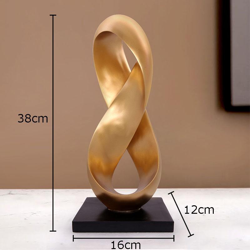 Kreative Goldene Band Statue Ornamente Schreibtisch Dekoration Abstrakte Handwerkskunst Minimalistische Verdrehte Knoten Skulptur Raum Ästhetische Dekoration