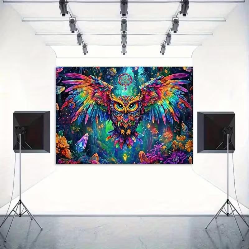 2D Flat Printing Dreamcatcher Owl Backdrop for Spiritual and Bohemian Photoshoot